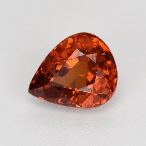 Granate espesartita rojo natural de 1,08 ct, en forma de pera, VS