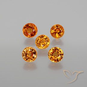 Gemas de granate espesartita naranja natural de 2,26 ct, corte redondo, VS