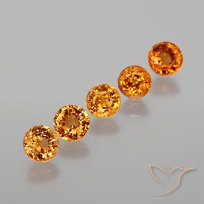 Gemas de granate espesartita naranja natural de 2,26 ct, corte redondo, VS