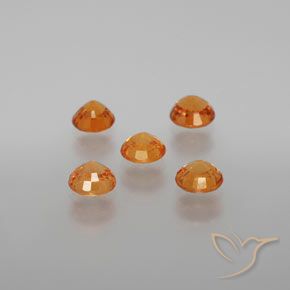 Gemas de granate espesartita naranja natural de 2,26 ct, corte redondo, VS