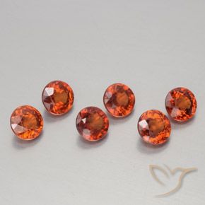 Gemas de Hilo de espesartita Ámbar naranja natural de 2.22 ct, Redondo, VS
