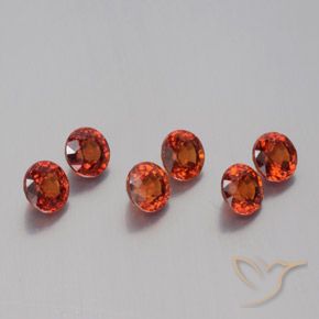 Gemas de granate espesartita rojo natural de 3,45 ct, corte redondo, VVS-VS