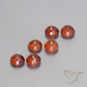 Gemas de granate espesartita rojo natural de 3,45 ct, corte redondo, VVS-VS