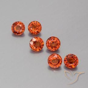 2.48ctw Natural Ámbar naranja Hilo de espesartita, Redondo, VVS-VS