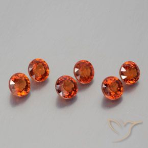 Gemas de Hilo de espesartita Rojo fuego natural de 2.64 ct, Redondo, VS