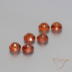 Gemas de Hilo de espesartita Rojo fuego natural de 2.64 ct, Redondo, VS