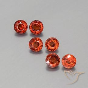 2.19ctw Natural Rojo fuego Hilo de espesartita, Redondo, VS