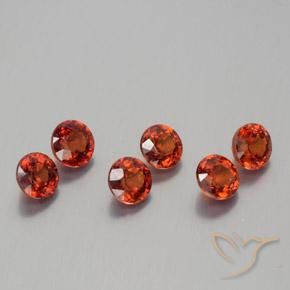 Gemas de Hilo de espesartita Rojo fuego natural de 2.19 ct, Redondo, VS