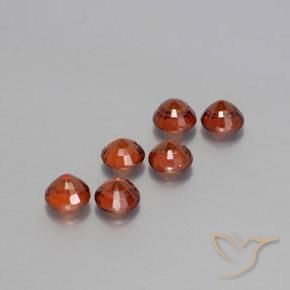Gemas de Hilo de espesartita Rojo fuego natural de 2.19 ct, Redondo, VS
