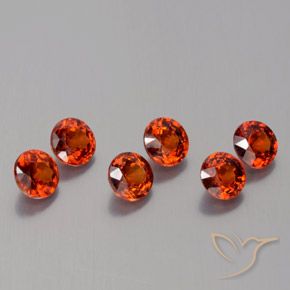 Gemas de Hilo de espesartita Rojo fuego natural de 2.31 ct, Redondo, VS