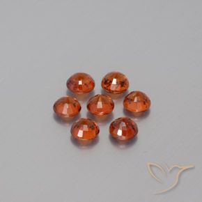 Gemas de Hilo de espesartita Rojo intenso natural de 2.51 ct, Redondo, VS