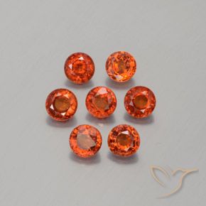 2.88ctw Natural Rojo medio Hilo de espesartita, Redondo, VS