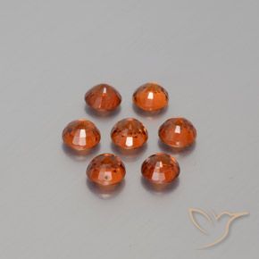 Gemas de Hilo de espesartita Rojo medio natural de 2.88 ct, Redondo, VS