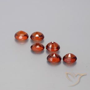 Gemas de Hilo de espesartita Rojo medio natural de 2.90 ct, Ovalada, VVS-VS
