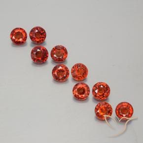 3.51ctw Natural Rojo intenso Hilo de espesartita, Redondo, VS