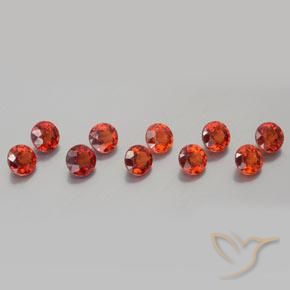 Gemas de Hilo de espesartita Rojo intenso natural de 3.51 ct, Redondo, VS