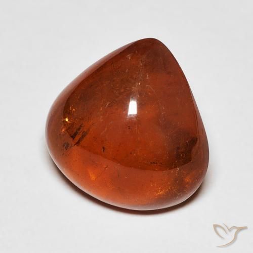 Hilo de espesartita Naranja rojizo natural de 8.27 ct, En forma de pera, Transparente