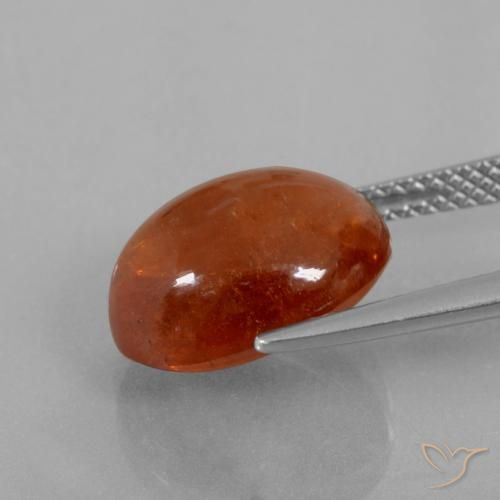 Hilo de espesartita Naranja cálido natural de 9.50 ct, Ovalada, Transparente