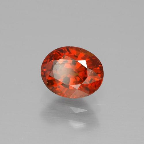 Granate espesartita rojo natural de 1,22 ct, corte óvalo, VVS-VS