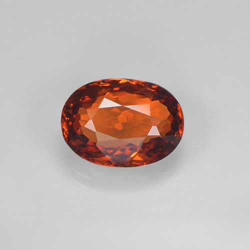 Hilo de espesartita Rojo medio natural de 1.41 ct, Corte Óvalo, VVS-VS