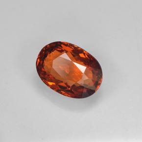 Hilo de espesartita Rojo medio natural de 1.41 ct, Corte Óvalo, VVS-VS