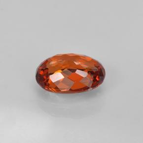 Hilo de espesartita Rojo medio natural de 1.41 ct, Corte Óvalo, VVS-VS