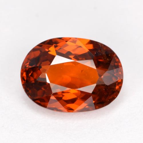 Granate espesartita rojo natural de 1,59 ct, corte óvalo, VS
