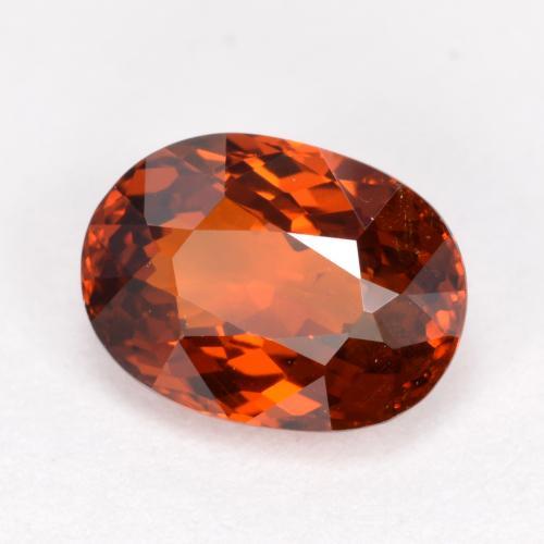 Granate espesartita rojo natural de 1,59 ct, corte óvalo, VS