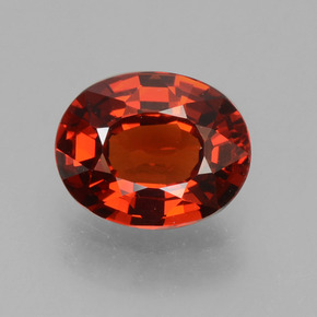 Granate espesartita rojo natural de 1,15 ct, corte óvalo, VS