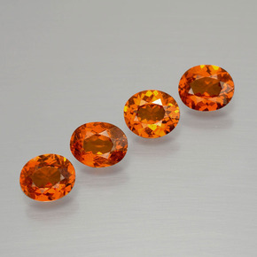 Gemas de Hilo de espesartita Ámbar naranja natural de 2.33 ct, Corte Óvalo, VS-SI