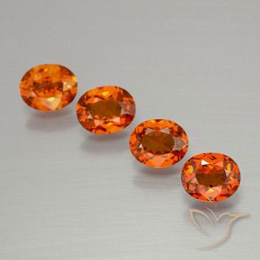 Gemas de Hilo de espesartita Naranja fuego natural de 2.00 ct, Ovalada, VS