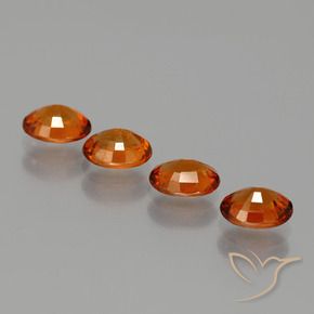 Gemas de Hilo de espesartita Ámbar naranja natural de 2.30 ct, Ovalada, VS