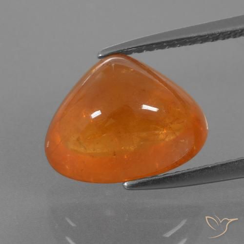 Granate espesartita naranja natural de 7,49 ct, en forma de pera, transparente