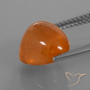 Granate espesartita naranja natural de 7,49 ct, en forma de pera, transparente
