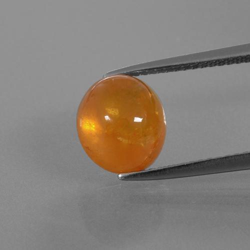 Granate espesartita naranja natural de 6,08 ct, corte óvalo, transparente