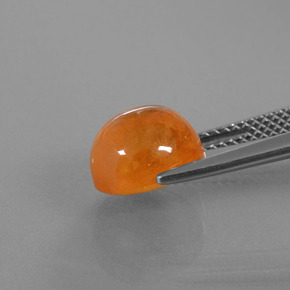 Granate espesartita naranja natural de 6,08 ct, corte óvalo, transparente