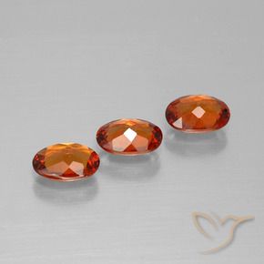 Gemas de Hilo de espesartita Naranja oscuro natural de 1.68 ct, Ovalada, VS