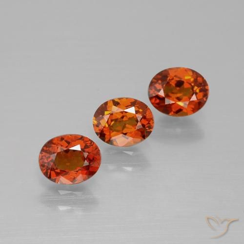 Gemas de Hilo de espesartita Naranja oscuro natural de 1.68 ct, Corte Óvalo, VS