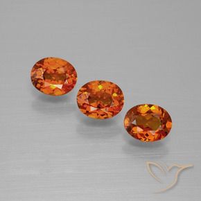 Gemas de Hilo de espesartita Naranja medio natural de 1.64 ct, Ovalada, VS