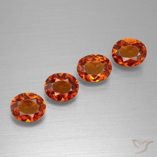 Gemas de granate espesartita naranja natural de 2,95 ct, corte óvalo, VVS-VS