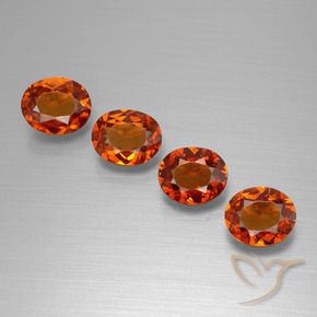 Gemas de granate espesartita naranja natural de 2,95 ct, corte óvalo, VVS-VS