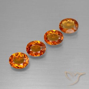 Gemas de Hilo de espesartita Naranja medio natural de 1.65 ct, Ovalada, VS