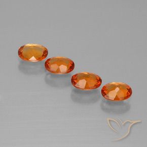 Gemas de Hilo de espesartita Naranja medio natural de 1.65 ct, Ovalada, VS