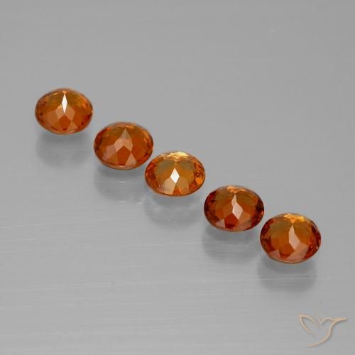 Gemas de Hilo de espesartita Rojo medio natural de 1.71 ct, Redondo, VS
