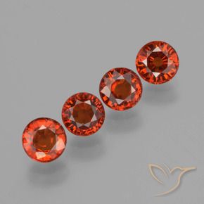 Gemas de Hilo de espesartita Naranja oscuro natural de 2.40 ct, Redondo, VVS-VS