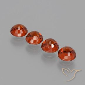 Gemas de Hilo de espesartita Naranja oscuro natural de 2.40 ct, Redondo, VVS-VS
