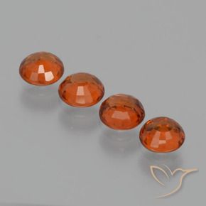 Gemas de Hilo de espesartita Rojo intenso natural de 1.72 ct, Redondo, VS