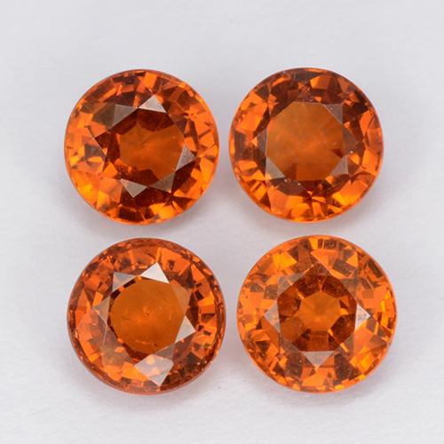 Gemas de Hilo de espesartita Naranja claro natural de 2.87 ct, Corte Redondo, VS