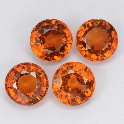 Gemas de Hilo de espesartita Naranja claro natural de 2.87 ct, Corte Redondo, VS