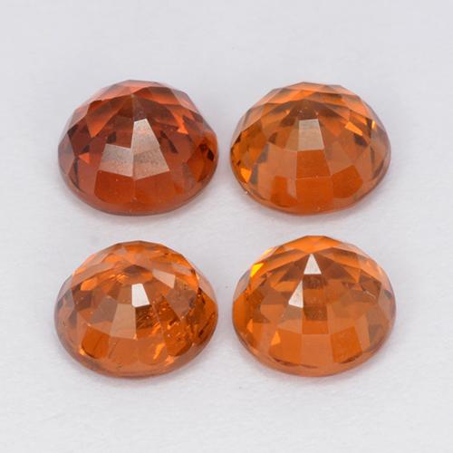 Gemas de Hilo de espesartita Naranja claro natural de 2.87 ct, Corte Redondo, VS